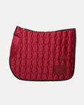 Victory Red Velvet Valore Jumping Wither Relief Saddle Pad – Anatomical Saddle Pad with Velcro Show Numbers