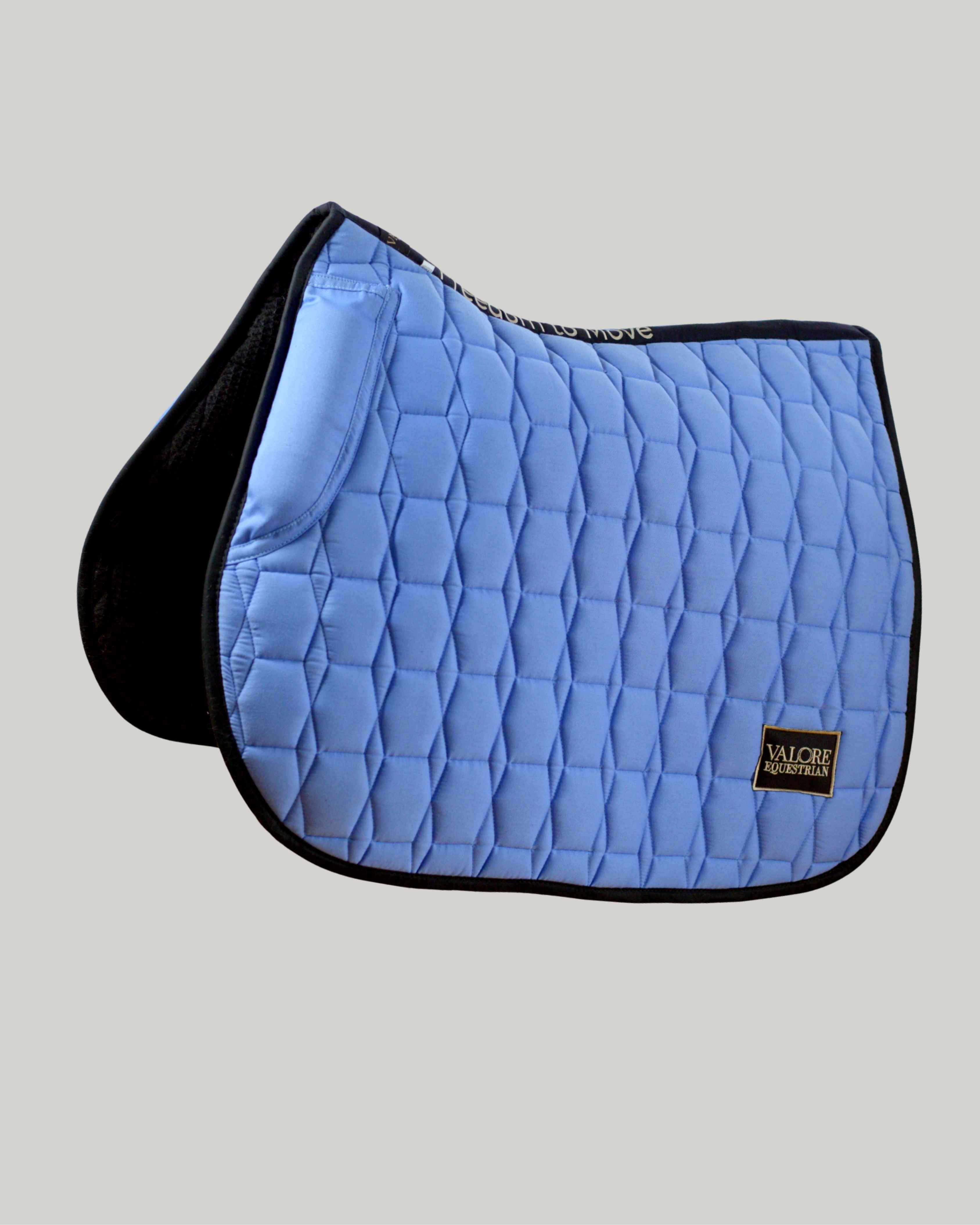 Sky Blue Cotton Valore Jumping Wither Relief Saddle Pad – Anatomical Saddle Pad for Comfort and Freedom